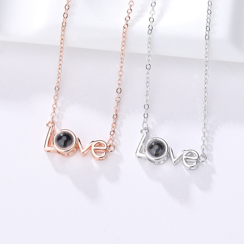 I love you in 100 languages projection necklace