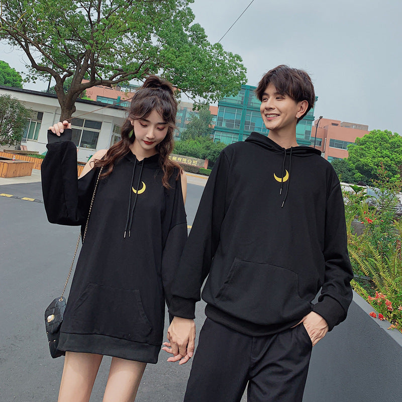 Couple strapless moon hoodie