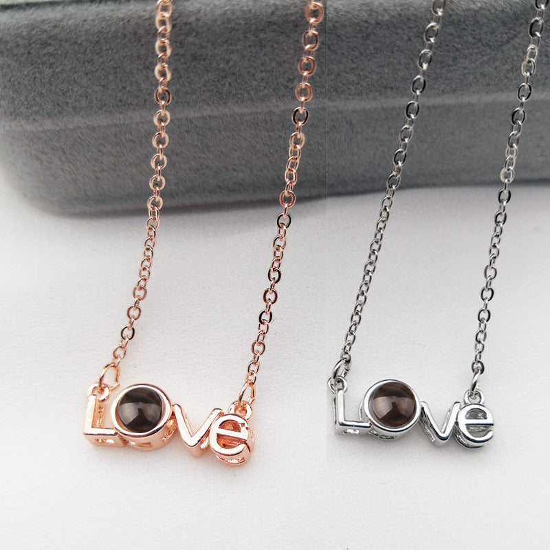 I love you in 100 languages projection necklace
