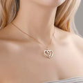 Personalized Custom Name Necklaces Double Heart Pendant Women Necklace