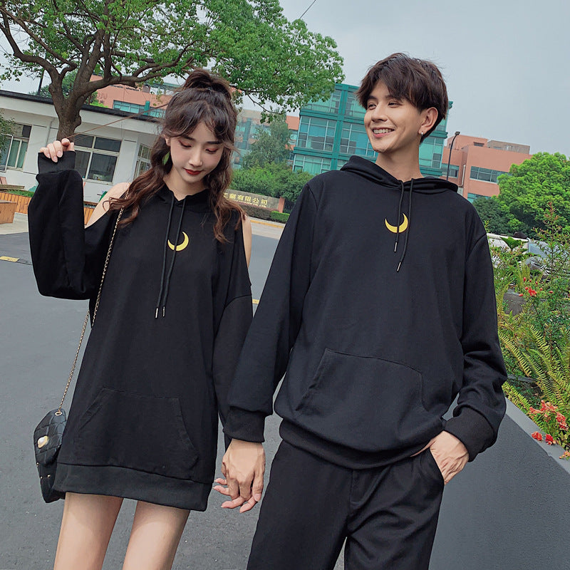 Couple strapless moon hoodie