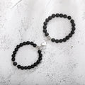 Bracelets couple magnétiques – Pierre naturelle, pendentif cœur à distance