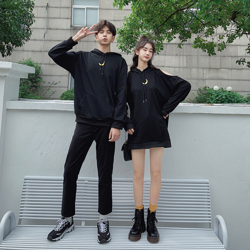 Couple strapless moon hoodie