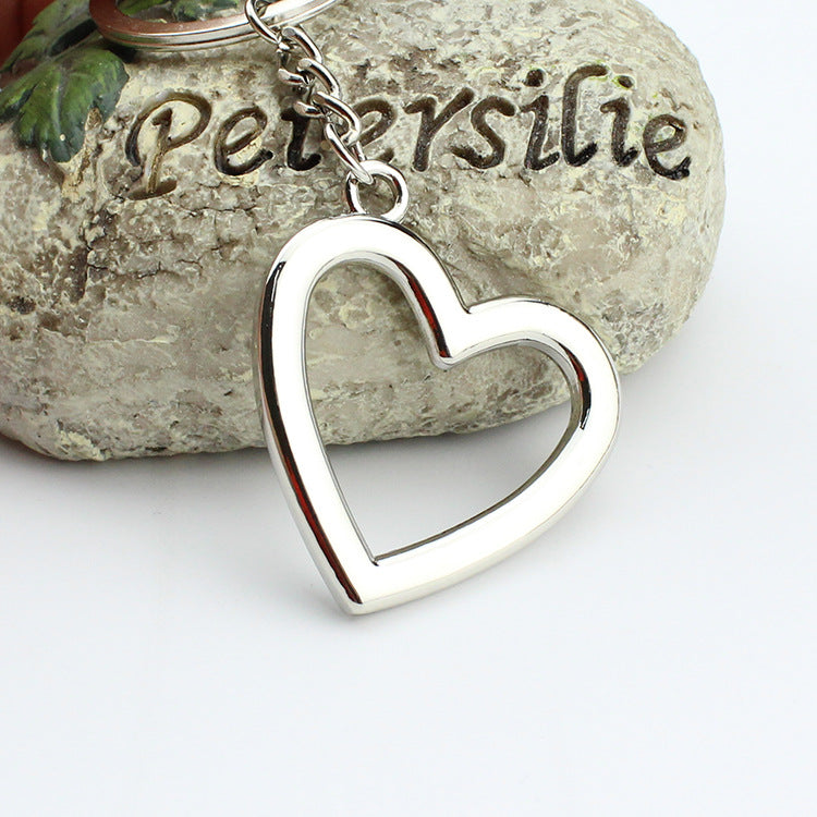 Personalized Hollow Heart Keychain