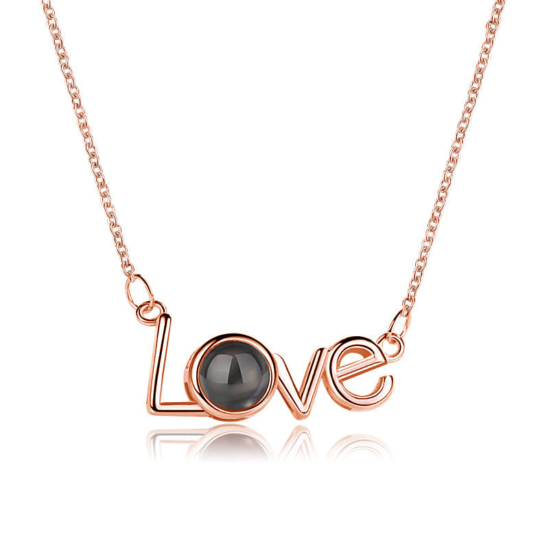 I love you in 100 languages projection necklace