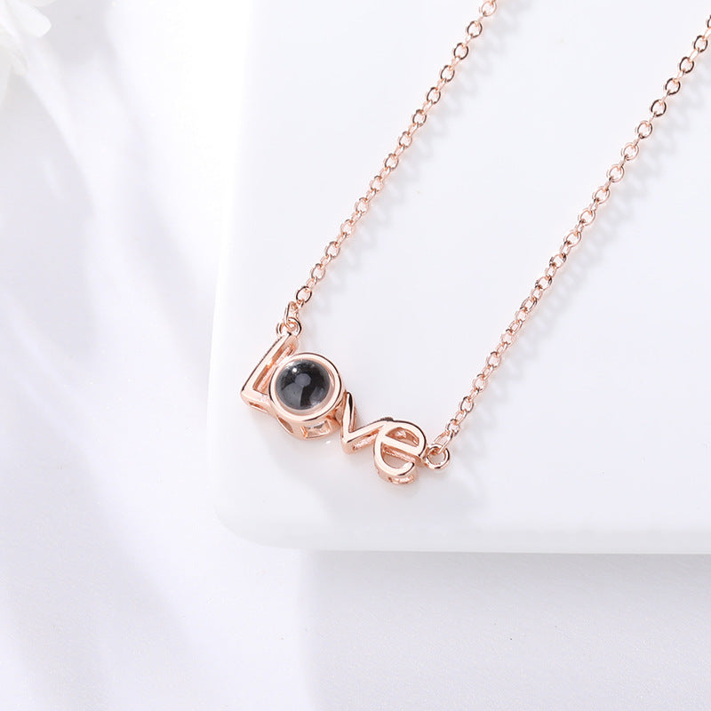 I love you in 100 languages projection necklace