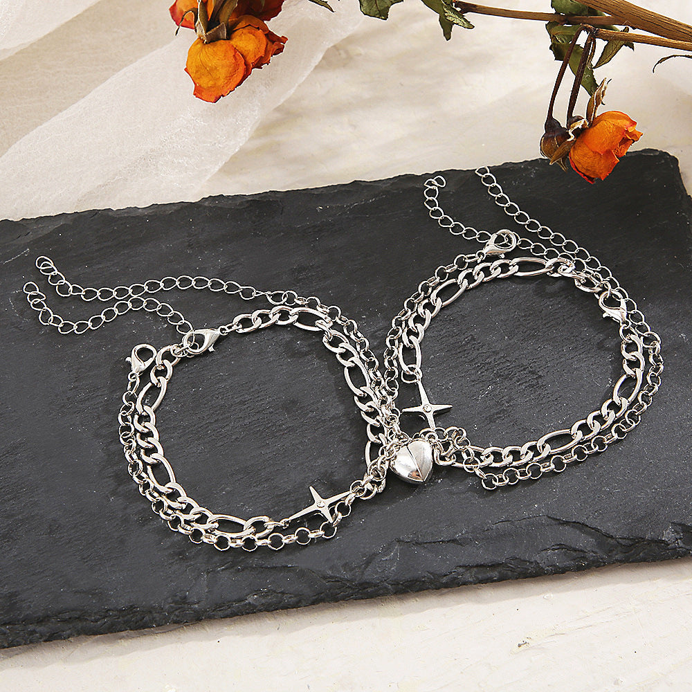 Fashion Jewelry Magnet Love Suction Bracelet Couple Valentine's Day Gift