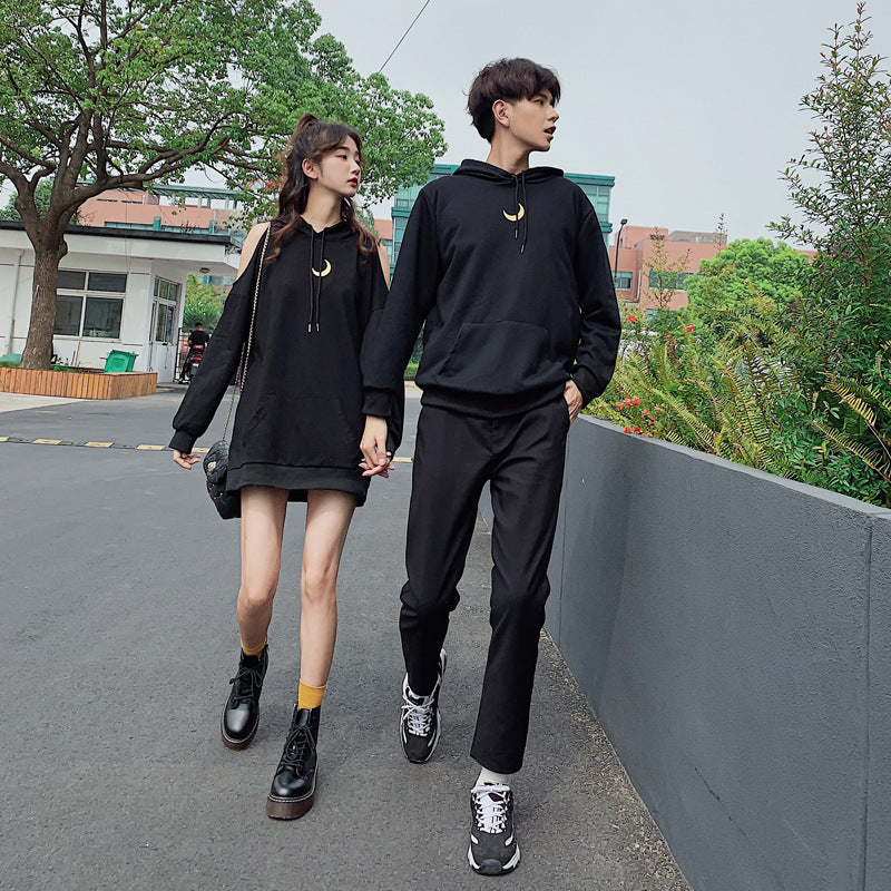 Couple strapless moon hoodie