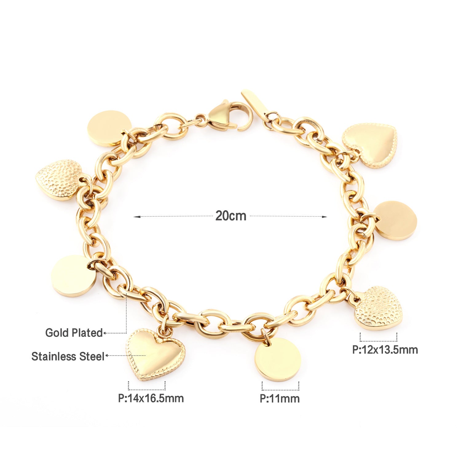 Fashion Personalized Heart-shaped Chinese Valentine's Day Bracelet Round Accessories Bracelet