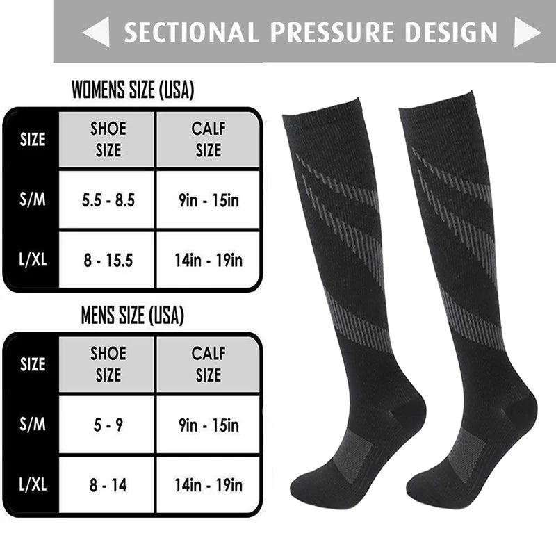 Premium Compression Socks | Sports Running & Travel Support Socks for Everyday Comfort