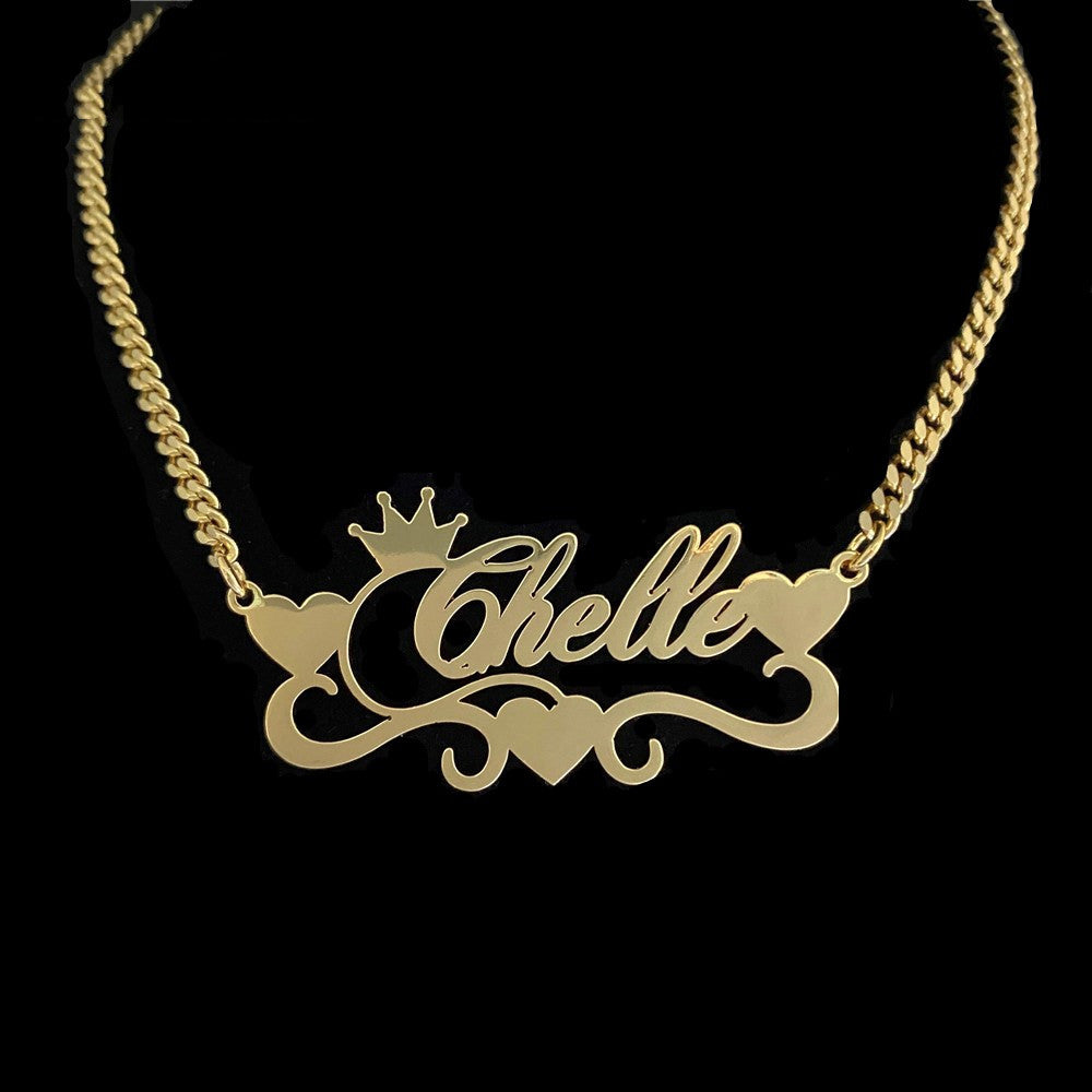 DIY Name Custom Necklace Couple Stainless Steel Pendant