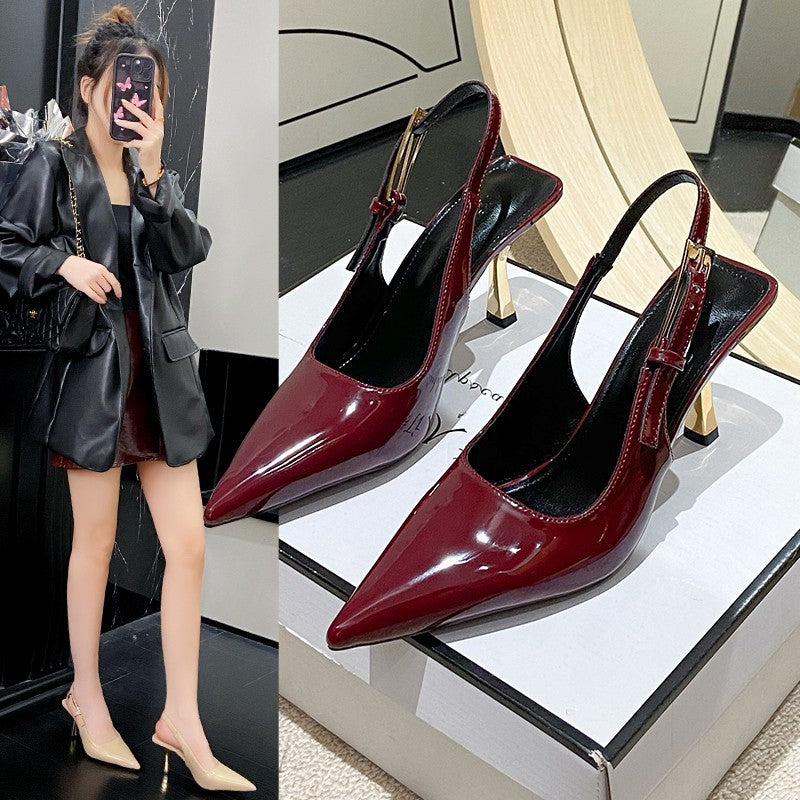Fairy-Style Stiletto Heel Pointed-Toe Sandals - Elegant Dress Shoes