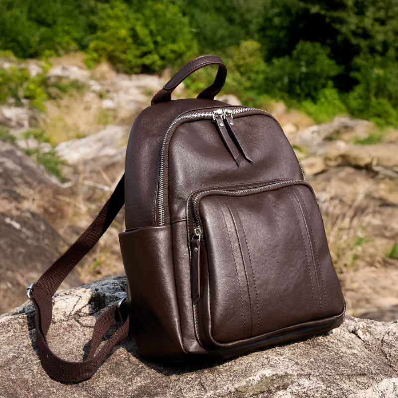 Fashionable Large-Capacity Women's Backpack - Genuine Leather
