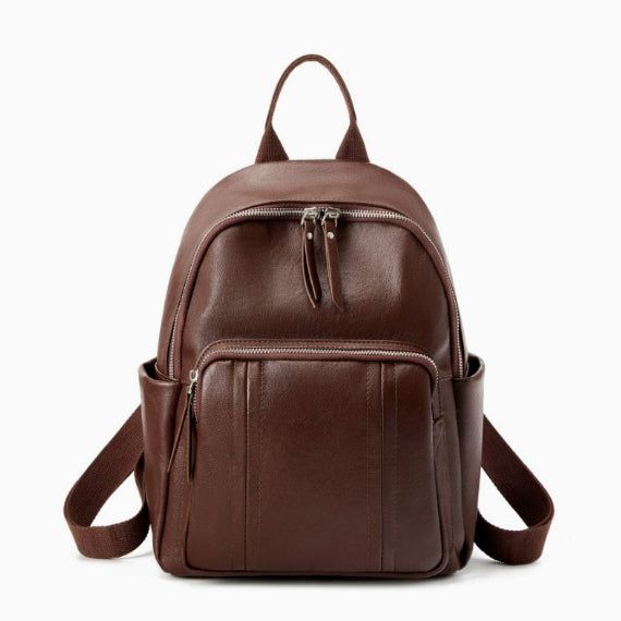 Fashionable Large-Capacity Women's Backpack - Genuine Leather